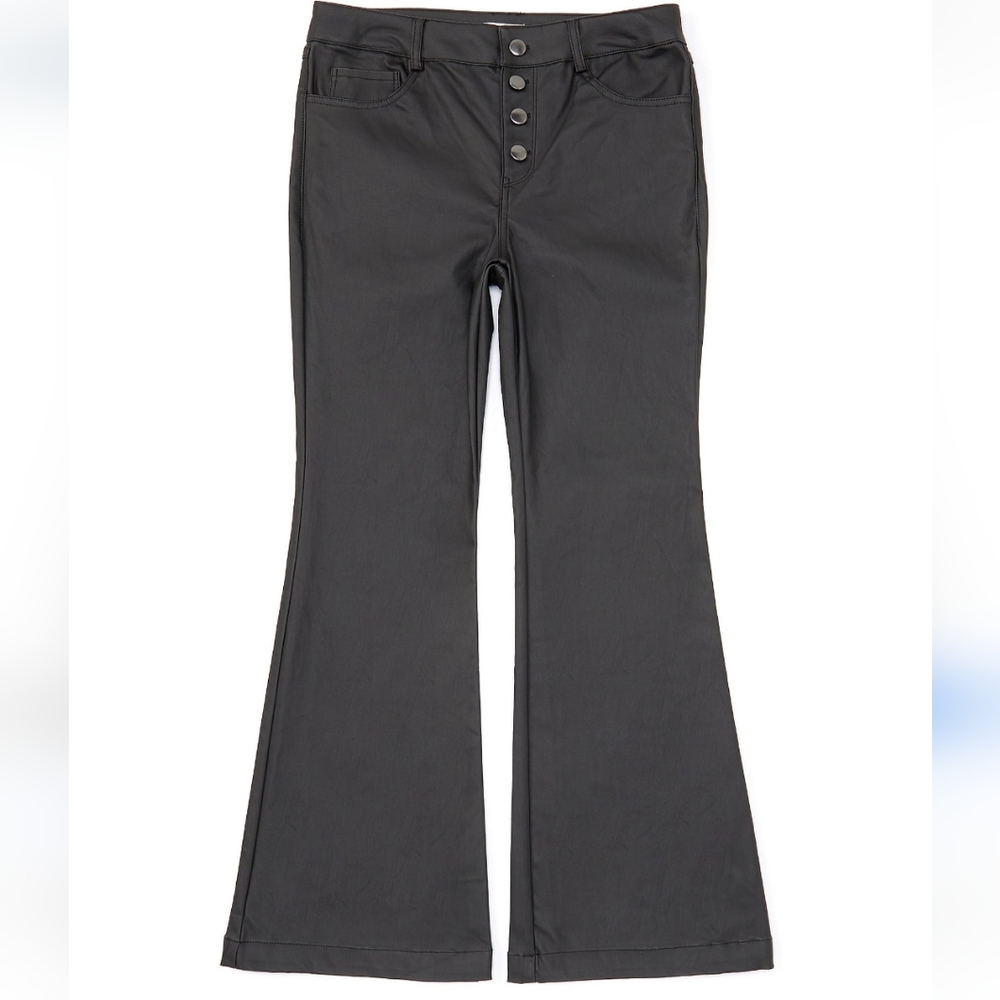 GB Girls Coated Flare Pants Black